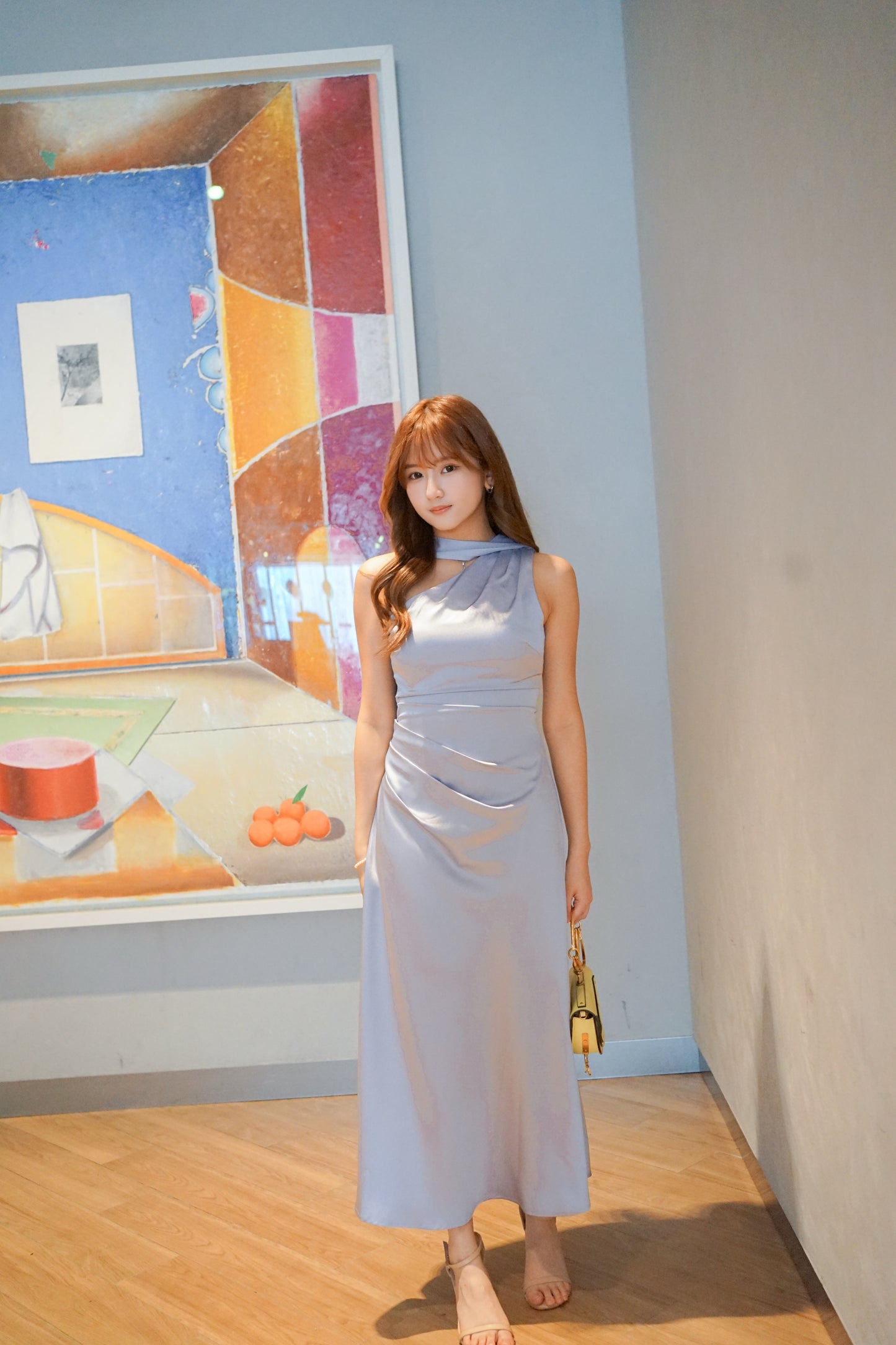 Single Shoulder Purple Blue