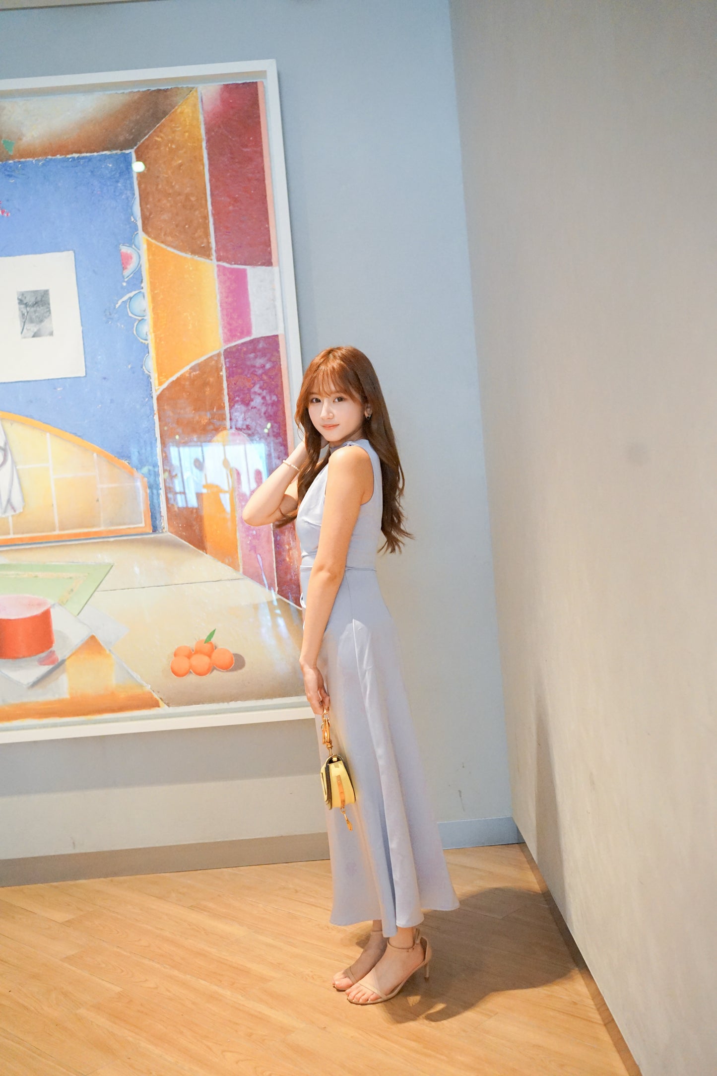 Single Shoulder Purple Blue