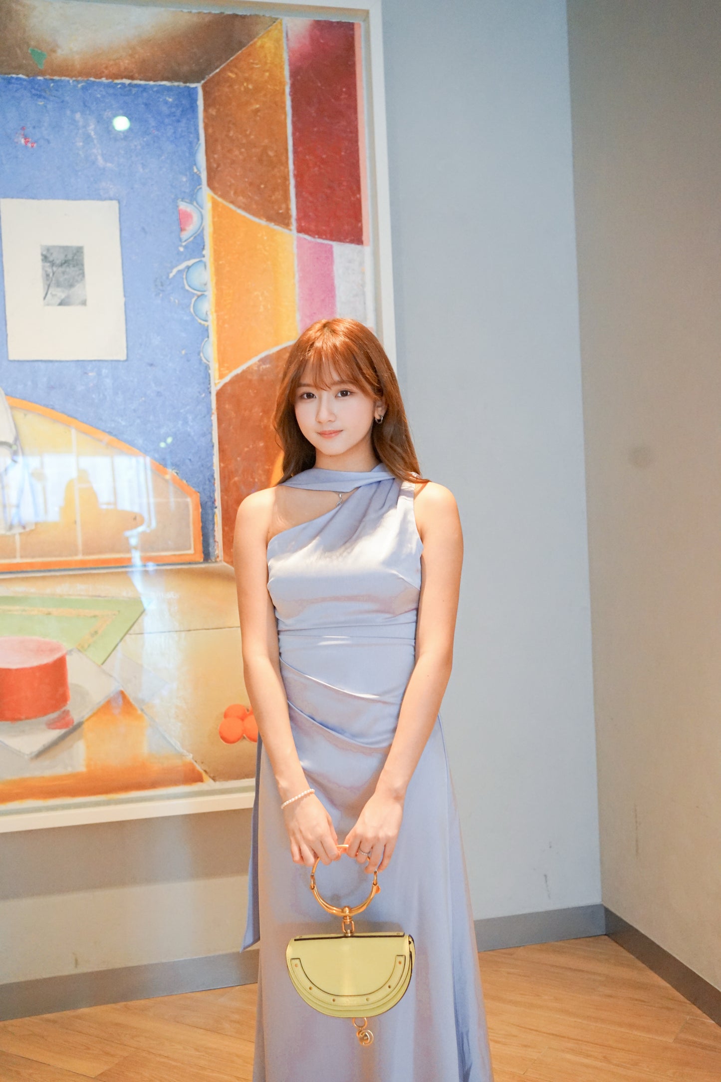Single Shoulder Purple Blue