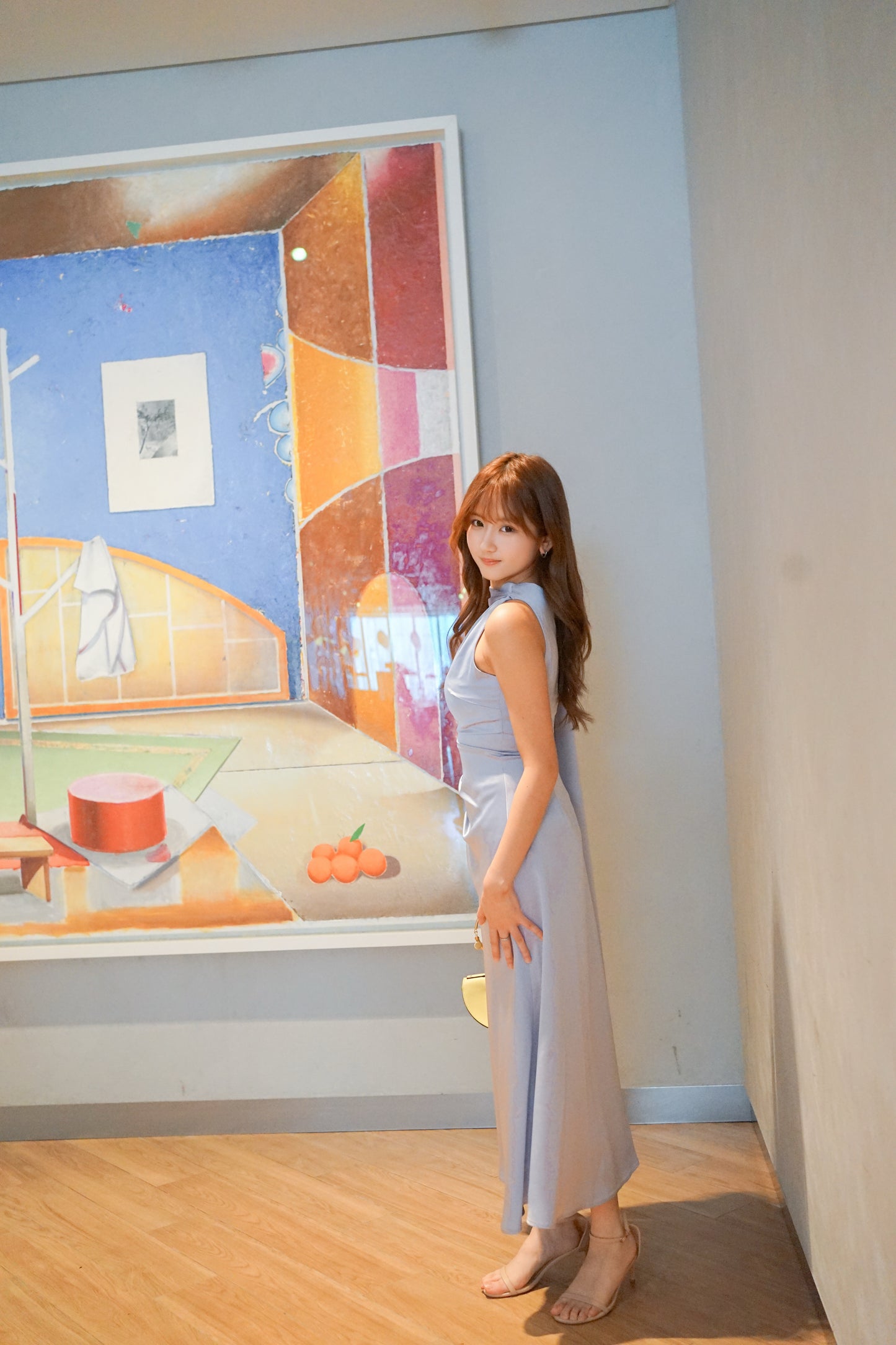 Single Shoulder Purple Blue