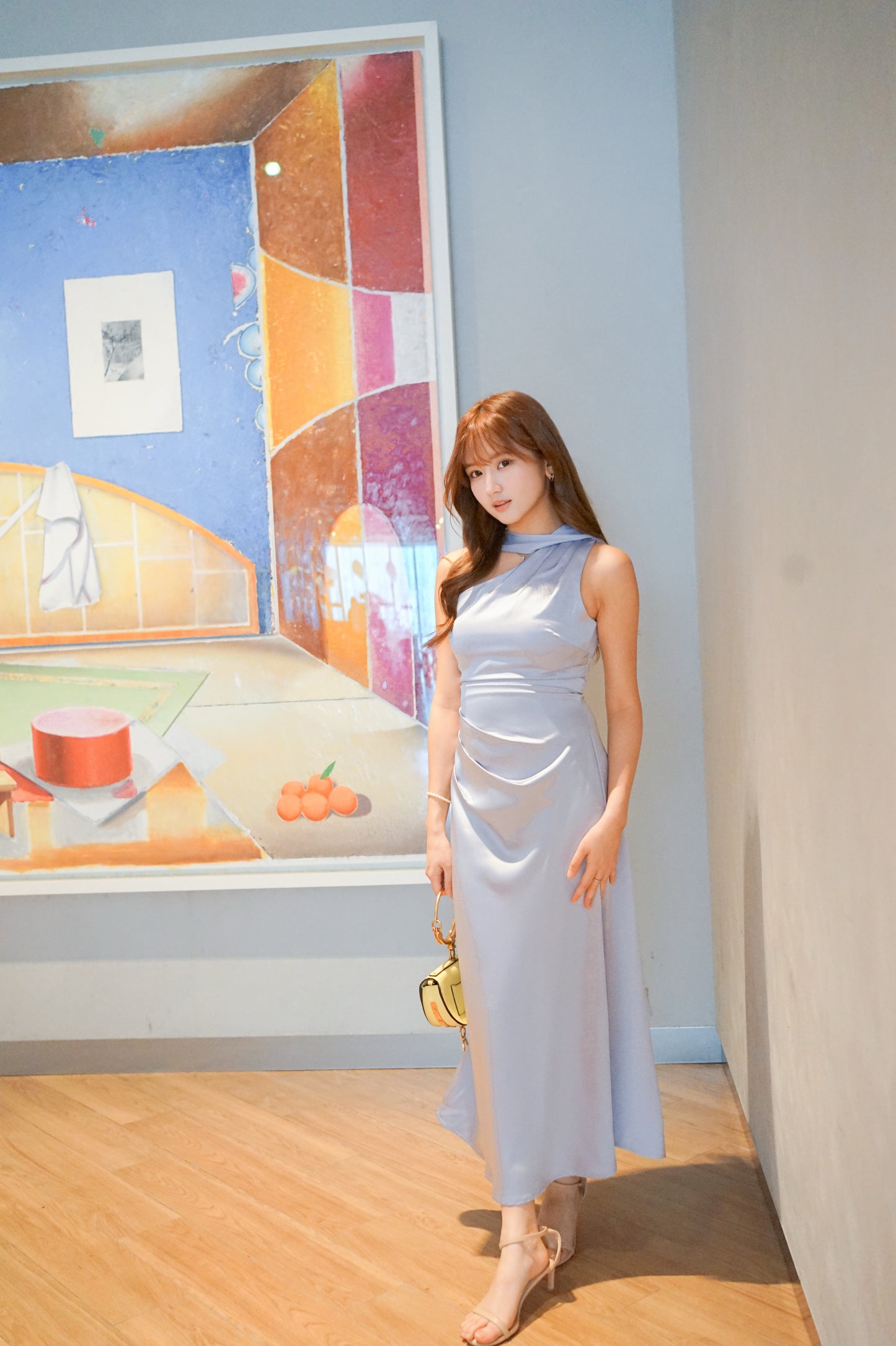 Single Shoulder Purple Blue