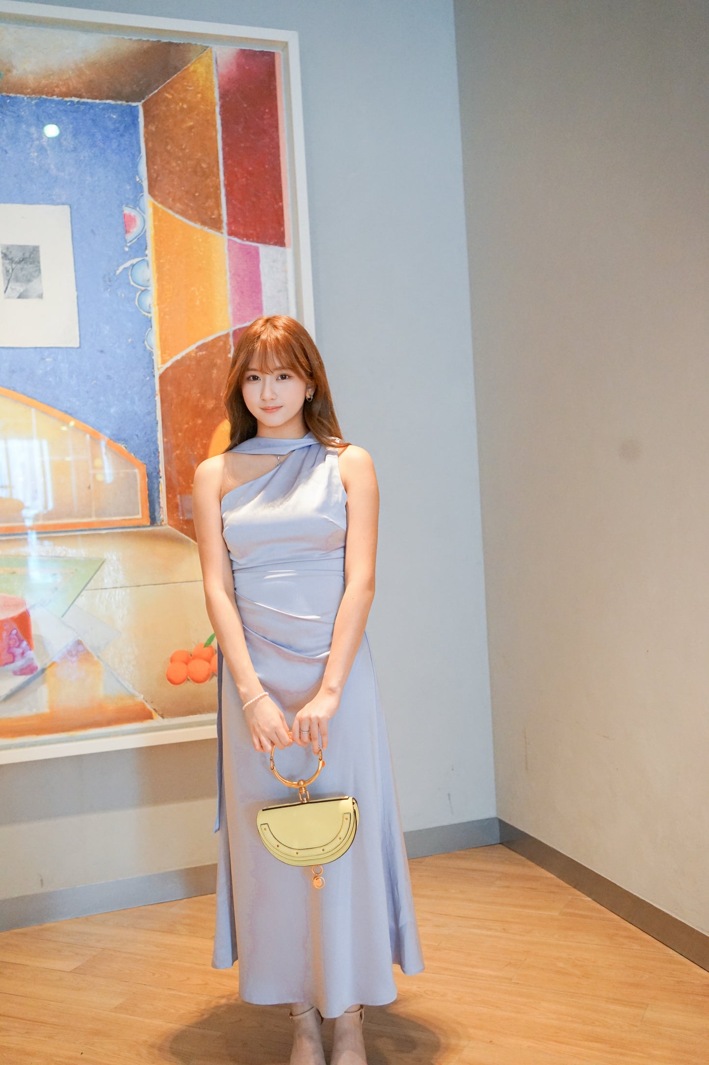 Single Shoulder Purple Blue