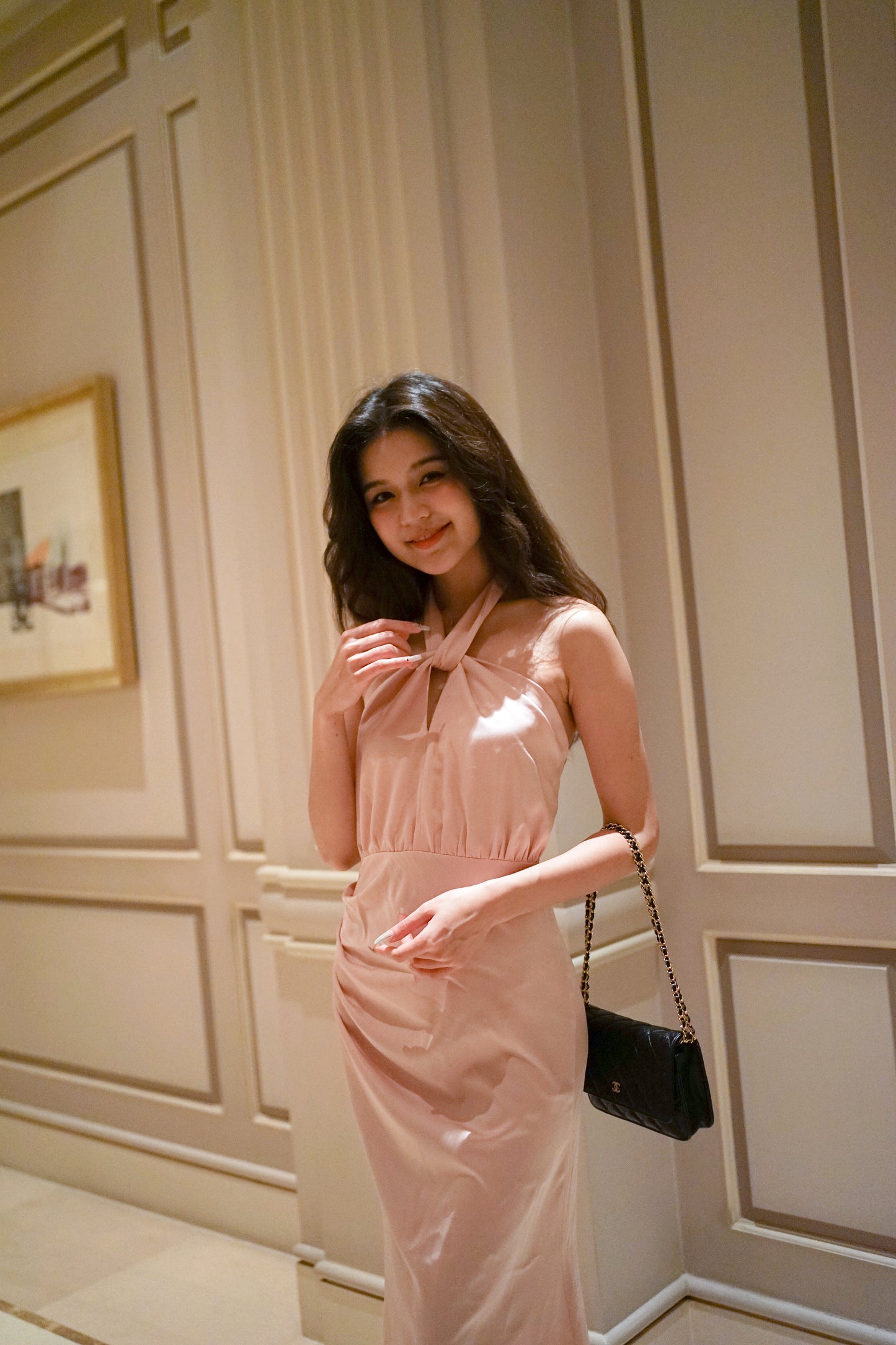 Sleek Halter Champagne