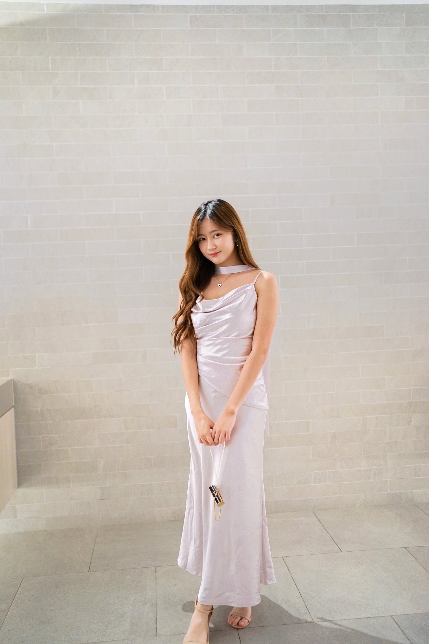 Light Purple Silk Midi Dress