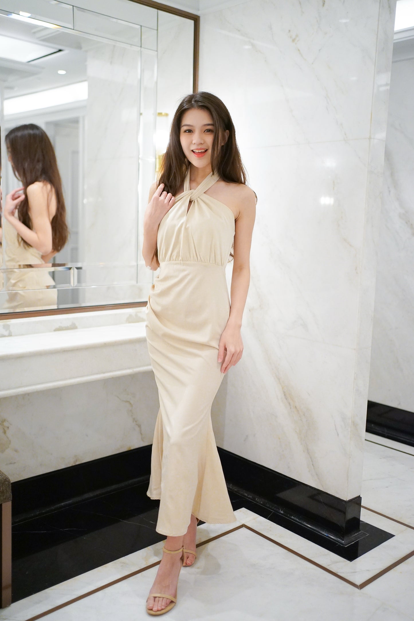Sleek Halter Champagne