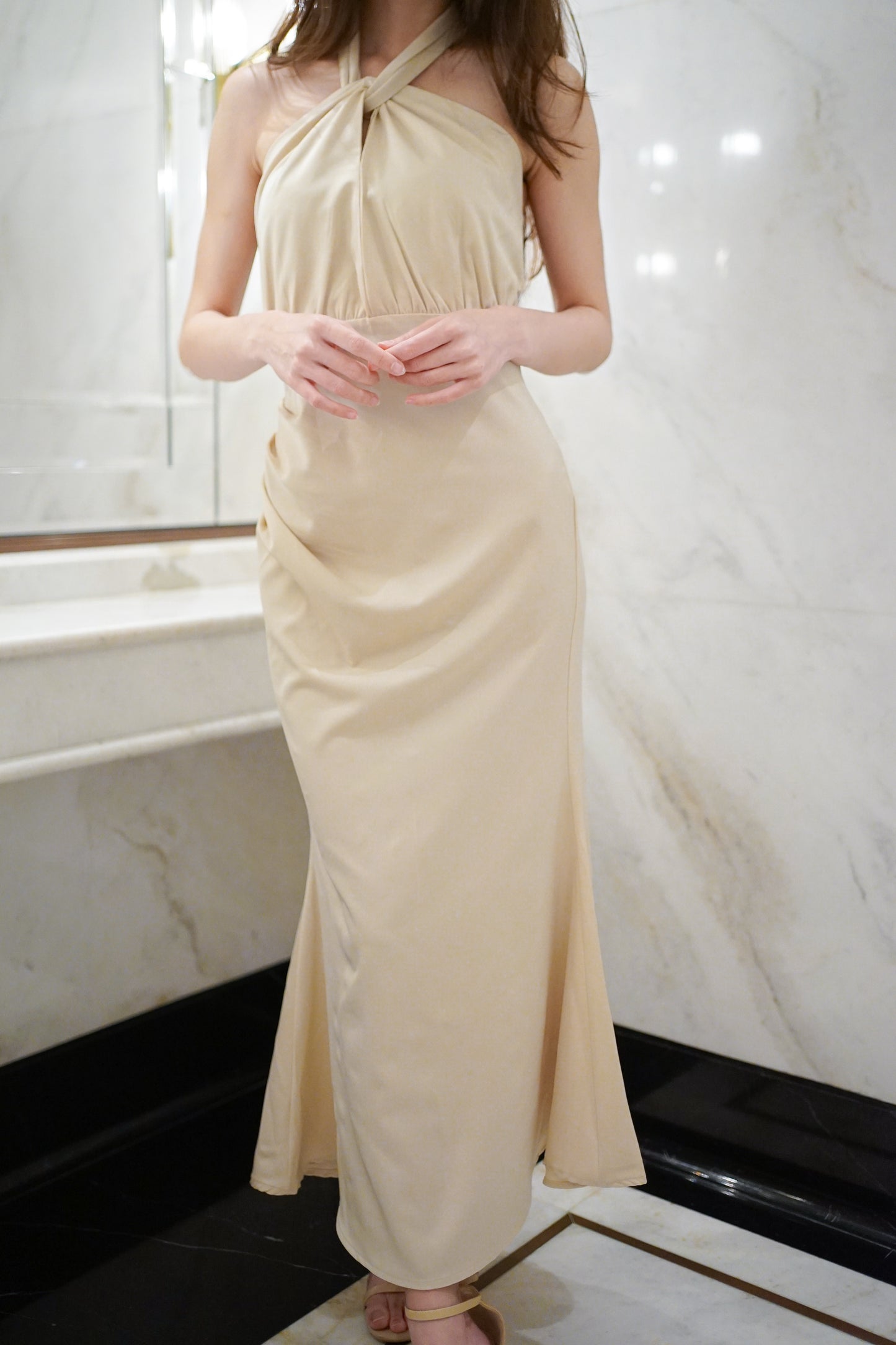 Sleek Halter Champagne