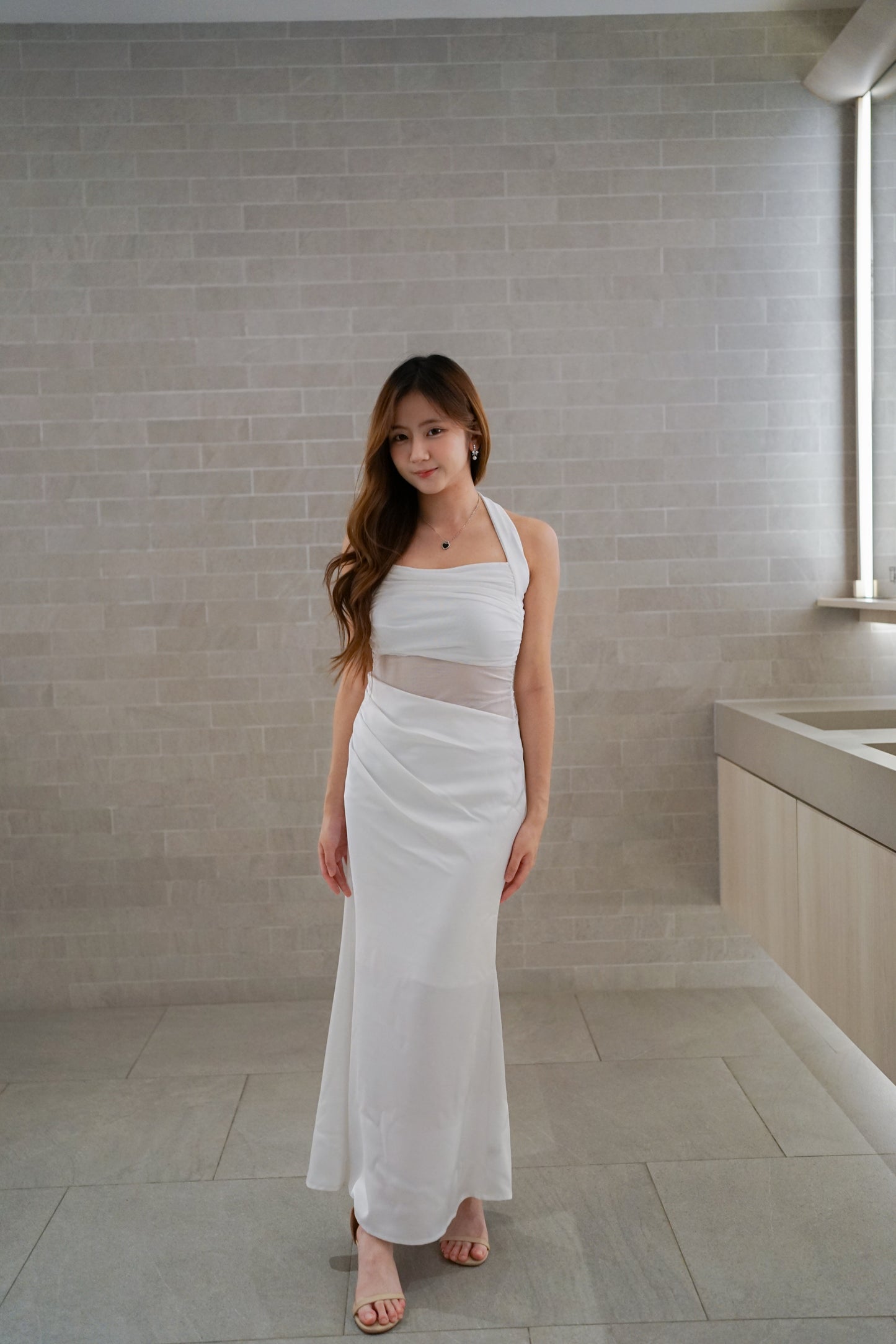 Black Cutout Halter Gown