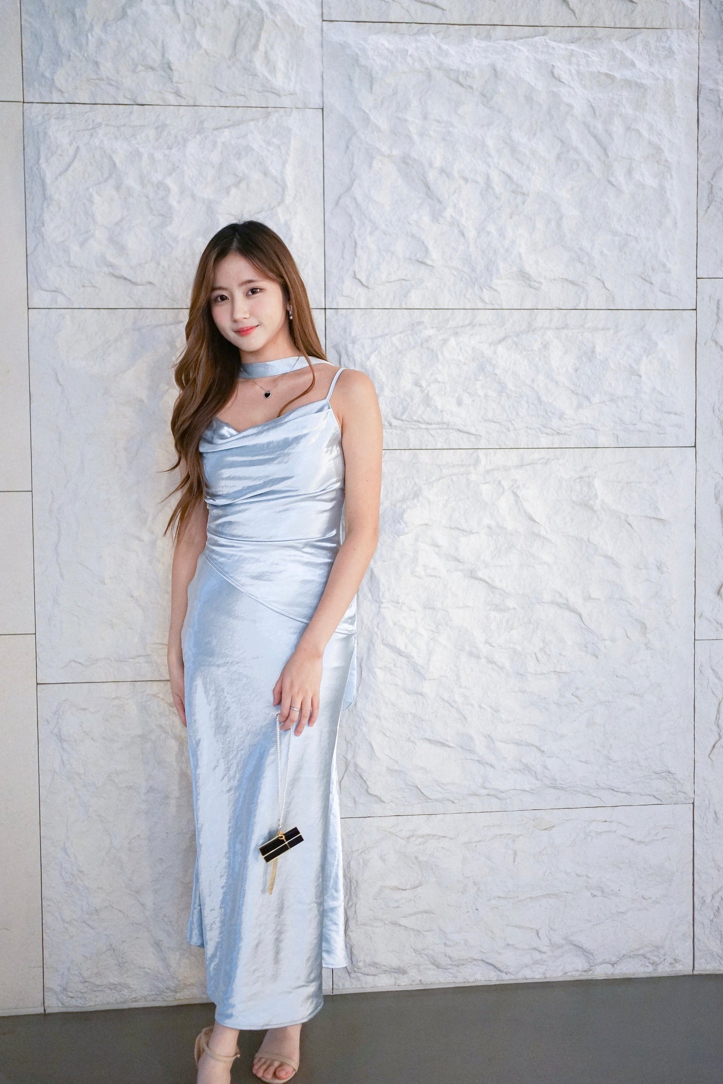Glacier Silk Midi Dress