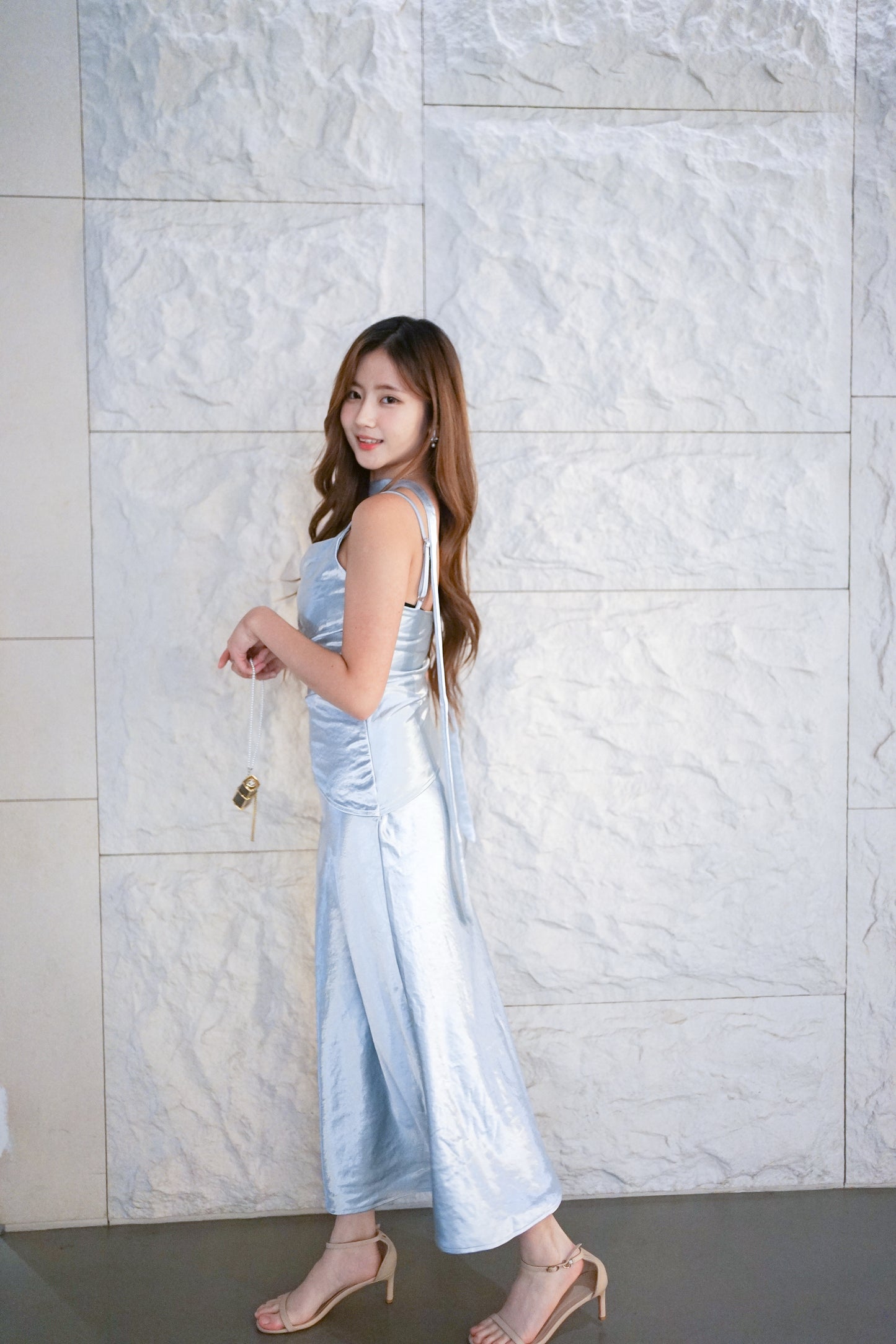 Glacier Silk Midi Dress
